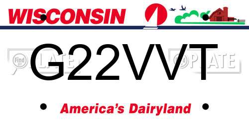 G22VVT Wisconsin License Plate