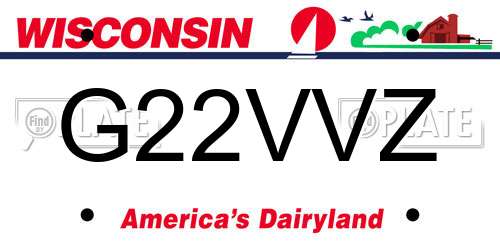 G22VVZ Wisconsin License Plate