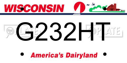 G232HT Wisconsin License Plate
