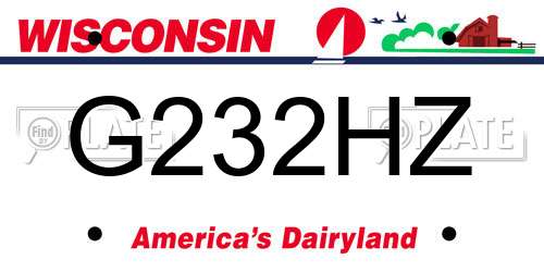 G232HZ Wisconsin License Plate