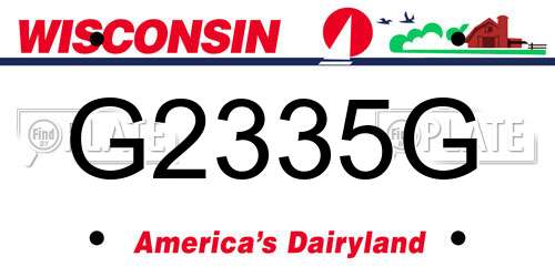G2335G Wisconsin License Plate