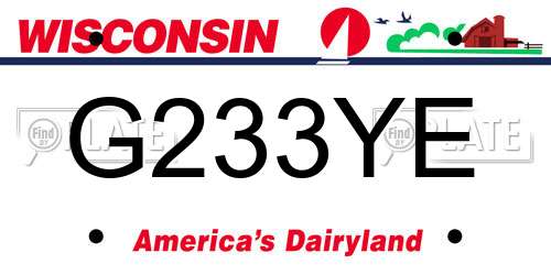 G233YE Wisconsin License Plate