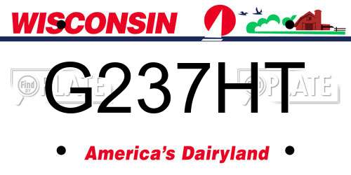 G237HT Wisconsin License Plate