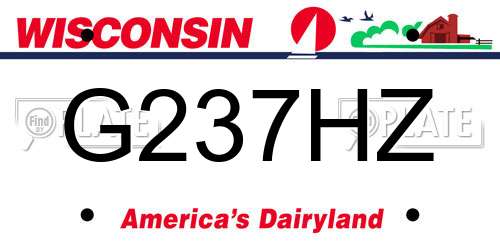 G237HZ Wisconsin License Plate