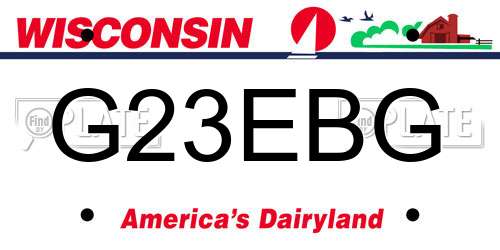 G23EBG Wisconsin License Plate