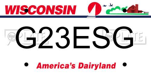 G23ESG Wisconsin License Plate