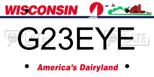 G23EYE Wisconsin License Plate