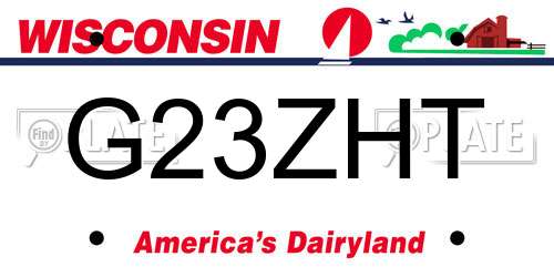G23ZHT Wisconsin License Plate
