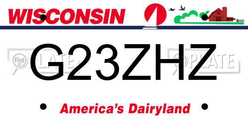 G23ZHZ Wisconsin License Plate