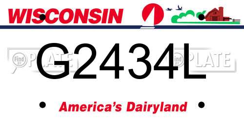 G2434L Wisconsin License Plate