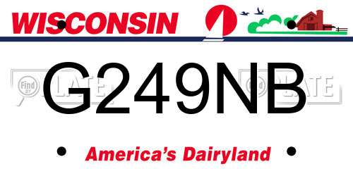 G249NB Wisconsin License Plate