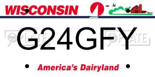 G24GFY Wisconsin License Plate