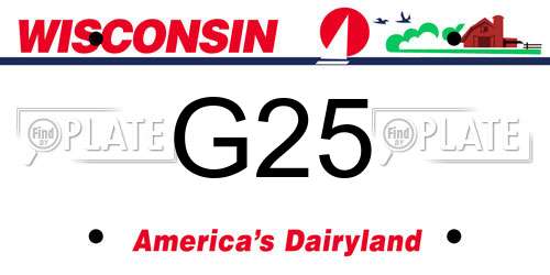 G25 Wisconsin License Plate