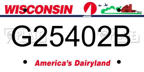 G25402B Wisconsin License Plate