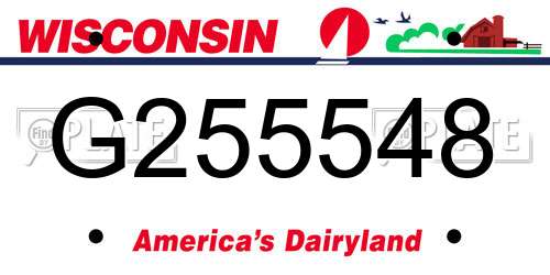 G255548 Wisconsin License Plate