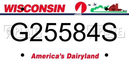 G25584S Wisconsin License Plate