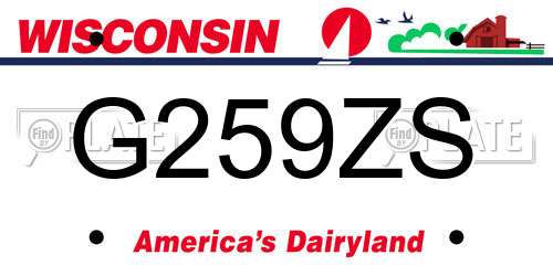 G259ZS Wisconsin License Plate