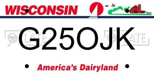 G25OJK Wisconsin License Plate