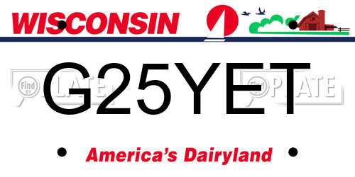 G25YET Wisconsin License Plate