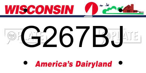 G267BJ Wisconsin License Plate