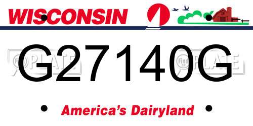 G27140G Wisconsin License Plate