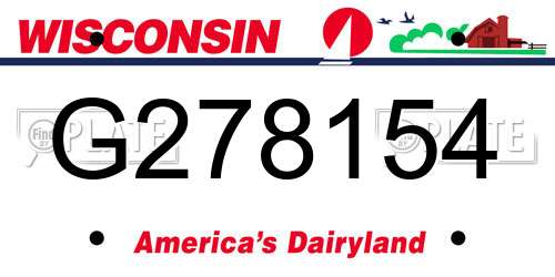 G278154 Wisconsin License Plate