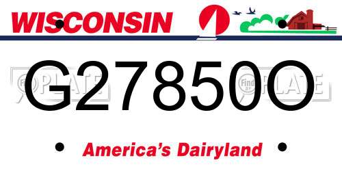 G27850O Wisconsin License Plate