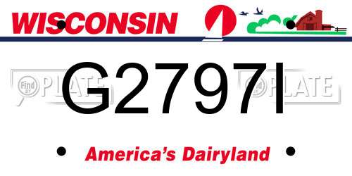 G2797I Wisconsin License Plate