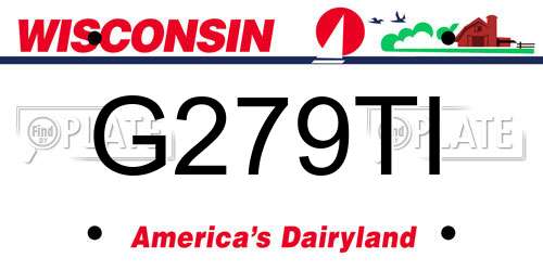 G279TI Wisconsin License Plate