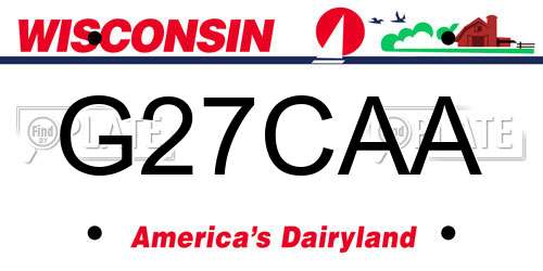 G27CAA Wisconsin License Plate