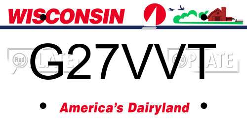 G27VVT Wisconsin License Plate