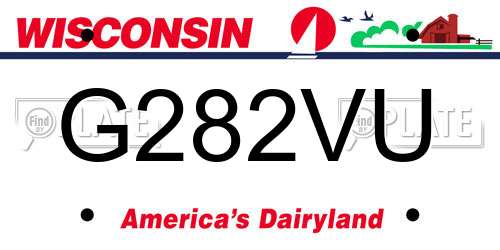 G282VU Wisconsin License Plate