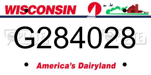 G284028 Wisconsin License Plate