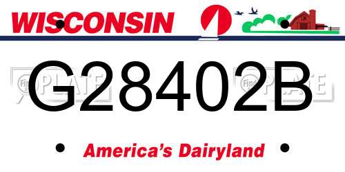 G28402B Wisconsin License Plate