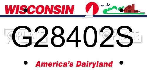 G28402S Wisconsin License Plate