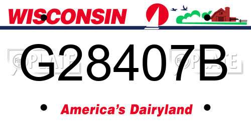 G28407B Wisconsin License Plate