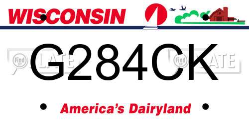 G284CK Wisconsin License Plate