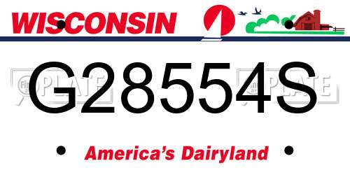 G28554S Wisconsin License Plate
