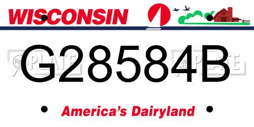 G28584B Wisconsin License Plate