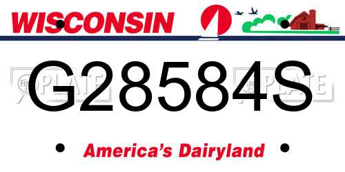 G28584S Wisconsin License Plate