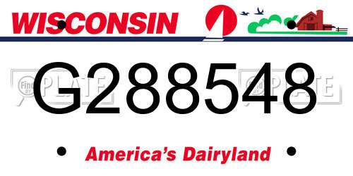 G288548 Wisconsin License Plate
