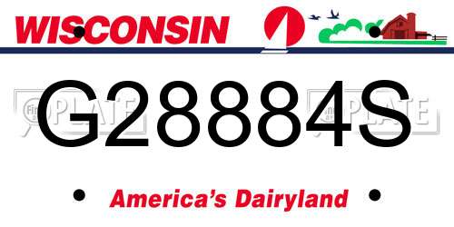 G28884S Wisconsin License Plate