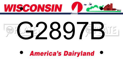 G2897B Wisconsin License Plate