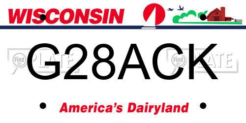 G28ACK Wisconsin License Plate