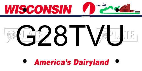 G28TVU Wisconsin License Plate