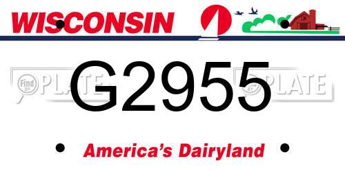 G2955 Wisconsin License Plate