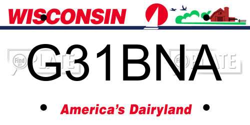 G31BNA Wisconsin License Plate