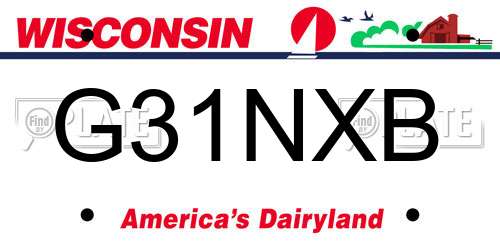 G31NXB Wisconsin License Plate