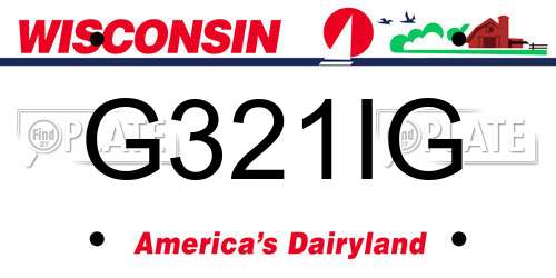 G321IG Wisconsin License Plate