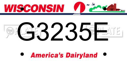 G3235E Wisconsin License Plate
